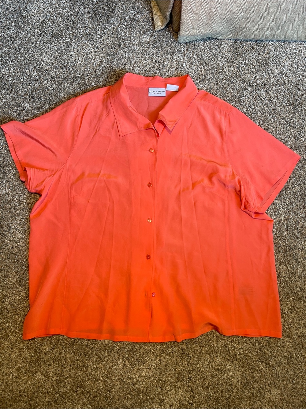 Jaclyn Smith Silk Short-Sleeve Button Front Shirt